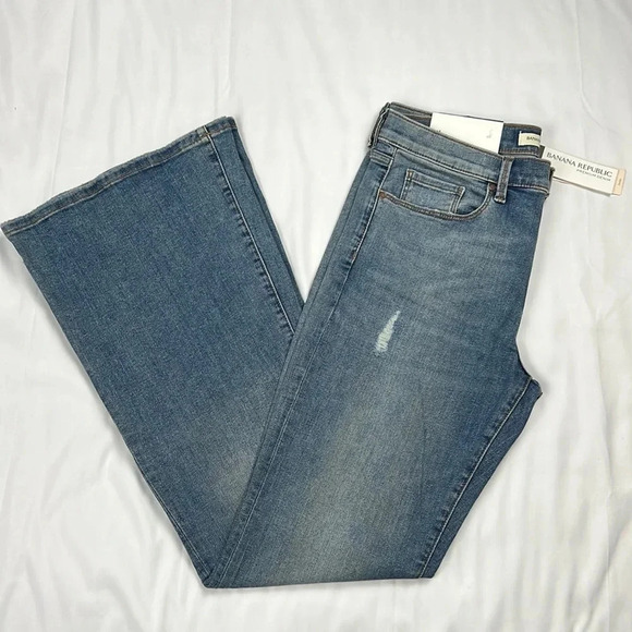 Banana Republic Premium Denim Women’s 30P Flared Amstredm Jean NEW - Picture 1 of 12